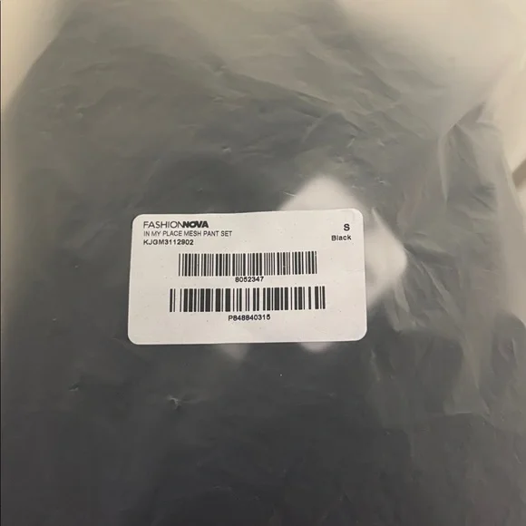 Fashion Nova Black Mesh 2 Piece Set - Picture 2 of 2